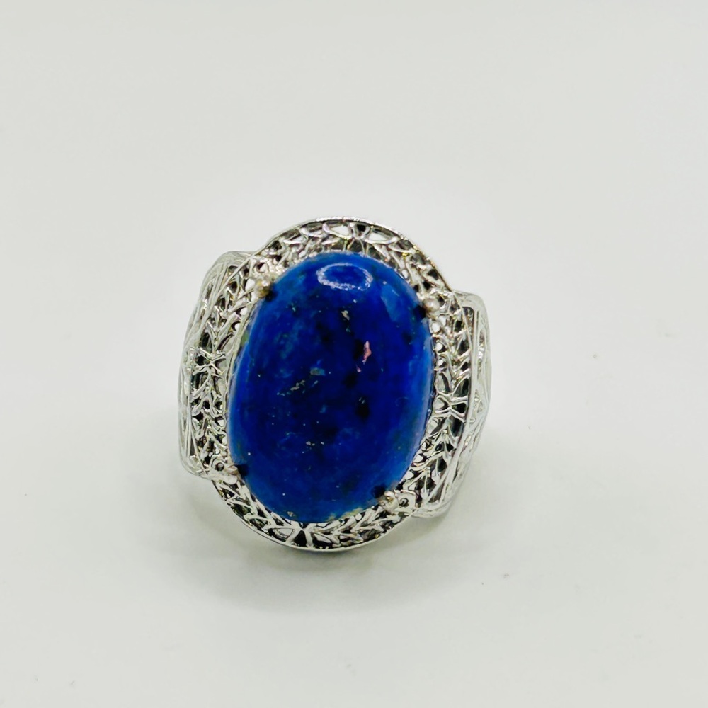 Lapis Lazuli Ring; Size 9.75; Stainless Steel